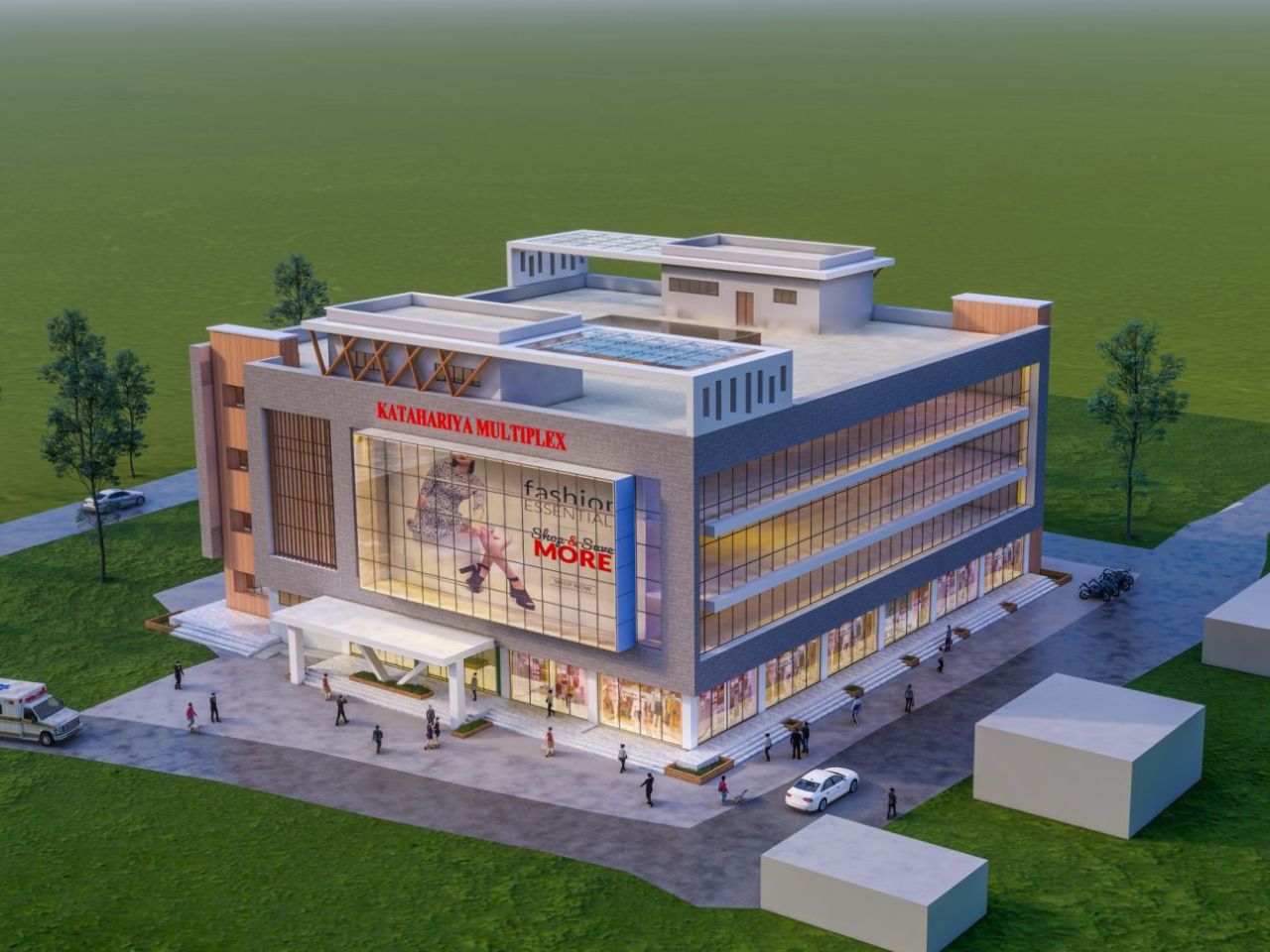 Modern architectural structures in Kathmandu, Nepal